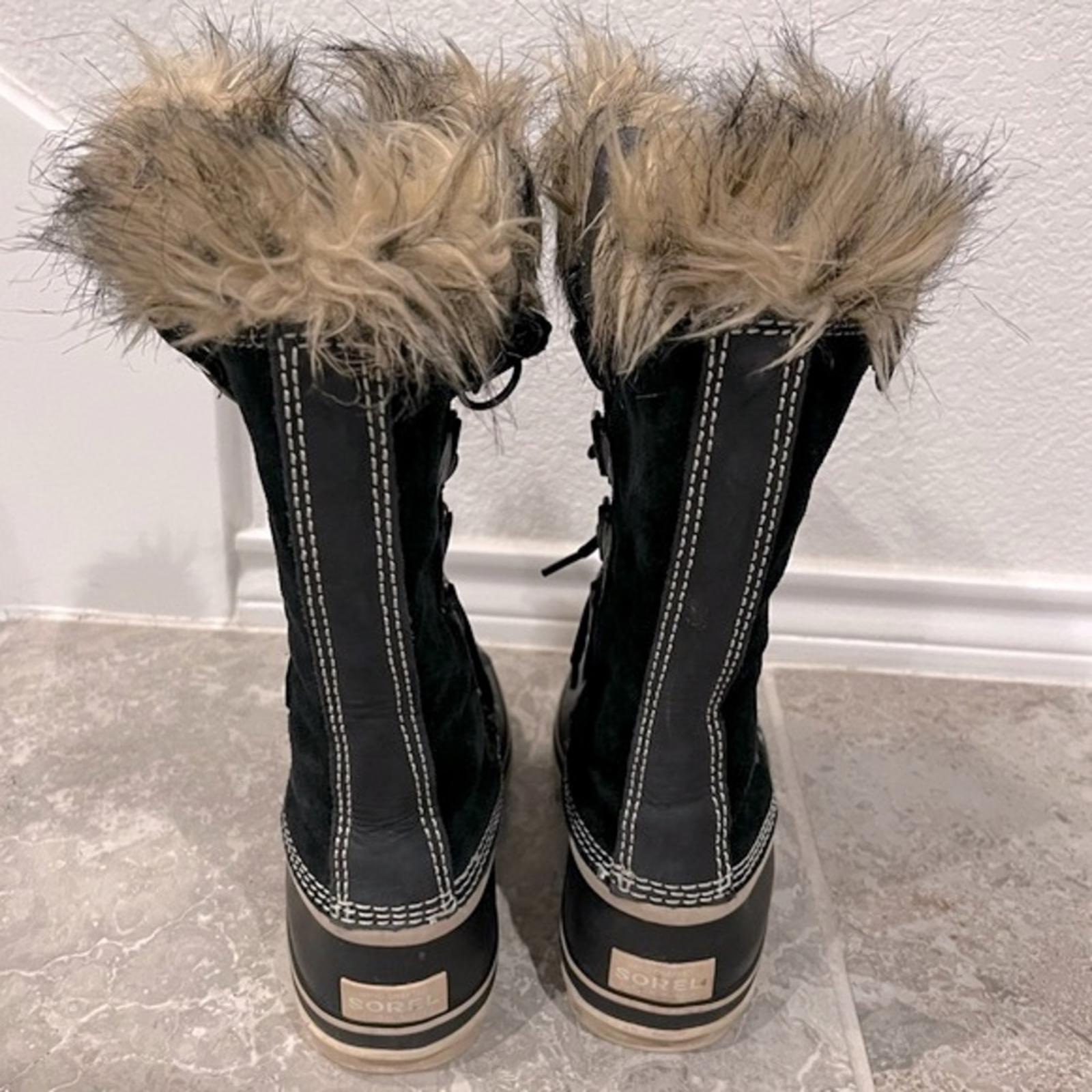 Sorel Joan of Arctic Soft Leather Waterproof Boots, Black Size 7 EXCELLENT $240