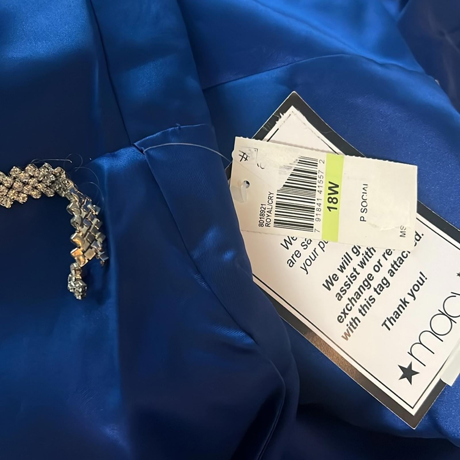B. Darlin Taffeta Cocktail & Party Dress in Royal Blue/Crystal,NWT Plus Size 18W