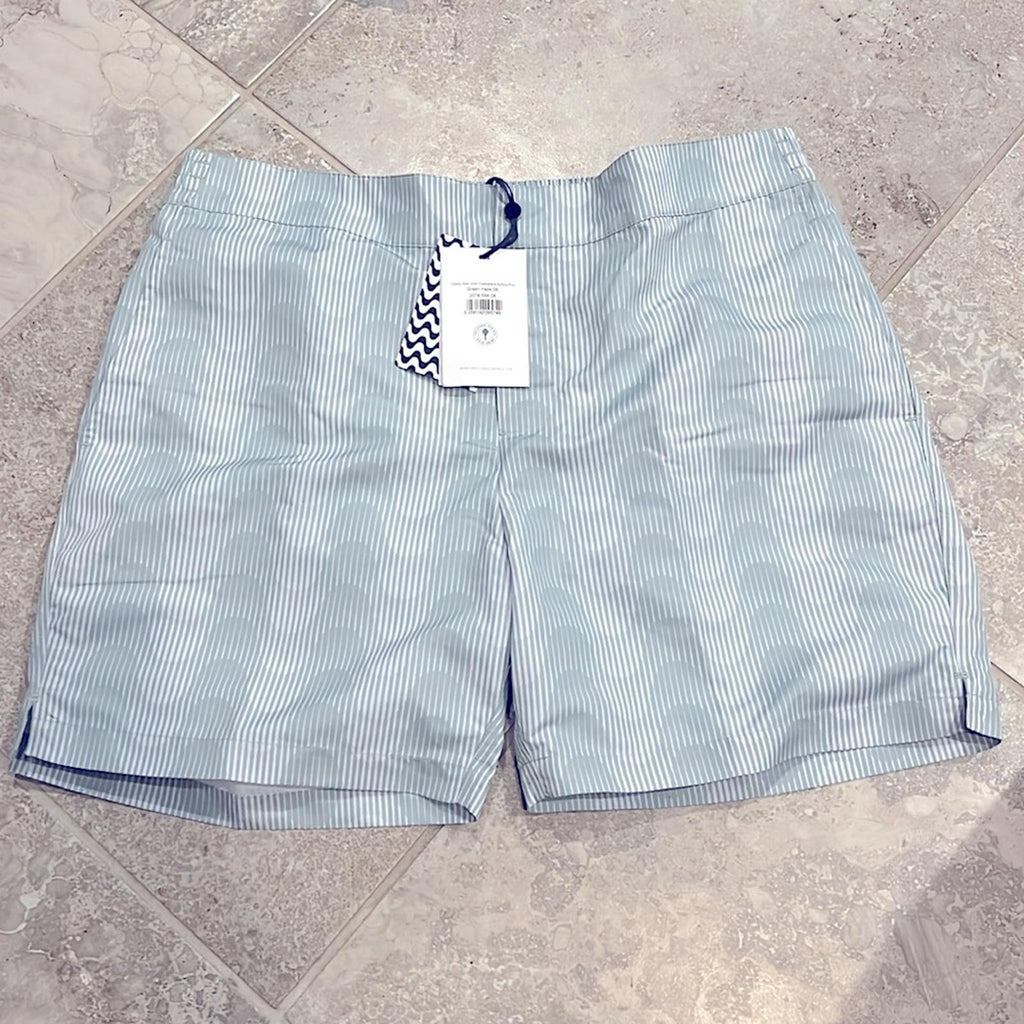 NWT Frescobol Carioca Copacabana Sombra Print Swim Shorts, Size 38 Retail $245