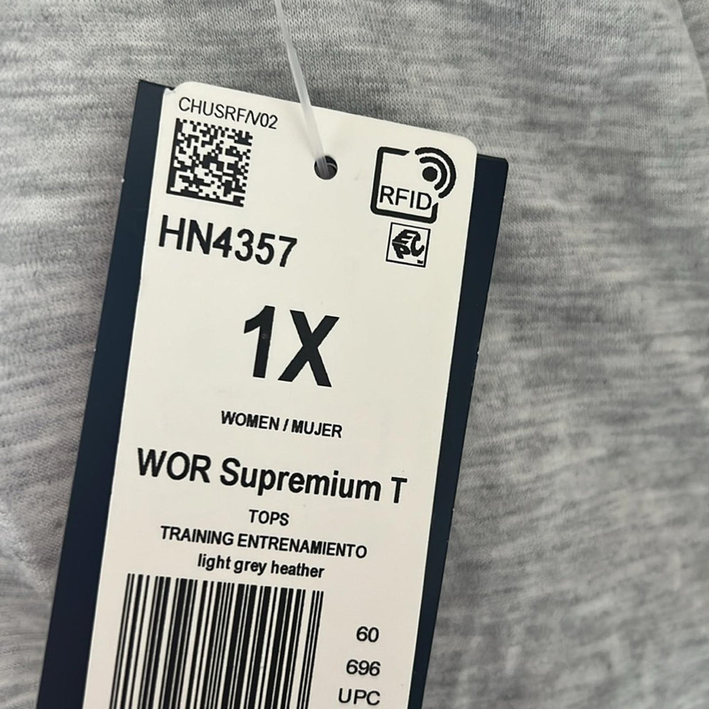 Reebok Performance Plus Workout Ready Supremium Tank Top, Size 1X Lt Grey NWT