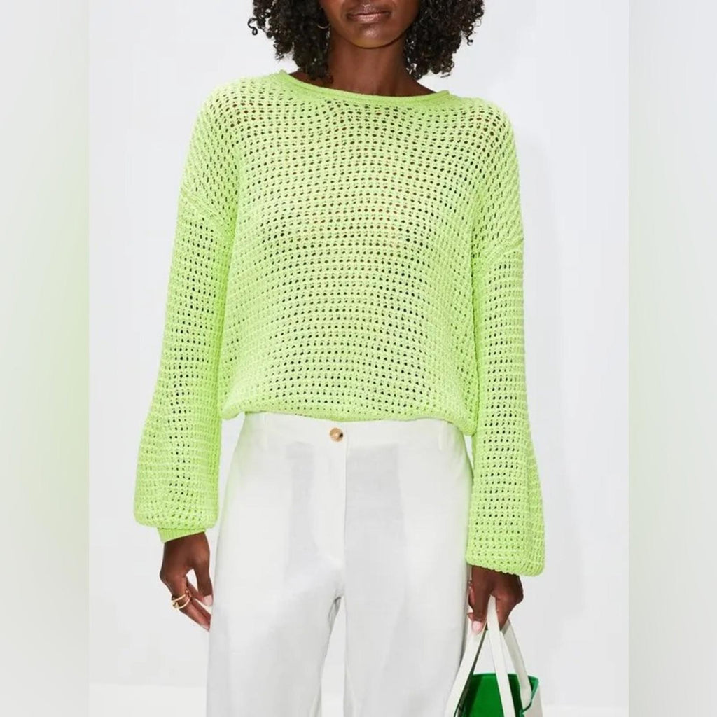 New A.L.C Loose Knit Sweater in Lime Green, Size XL New w/Tag Retail $350