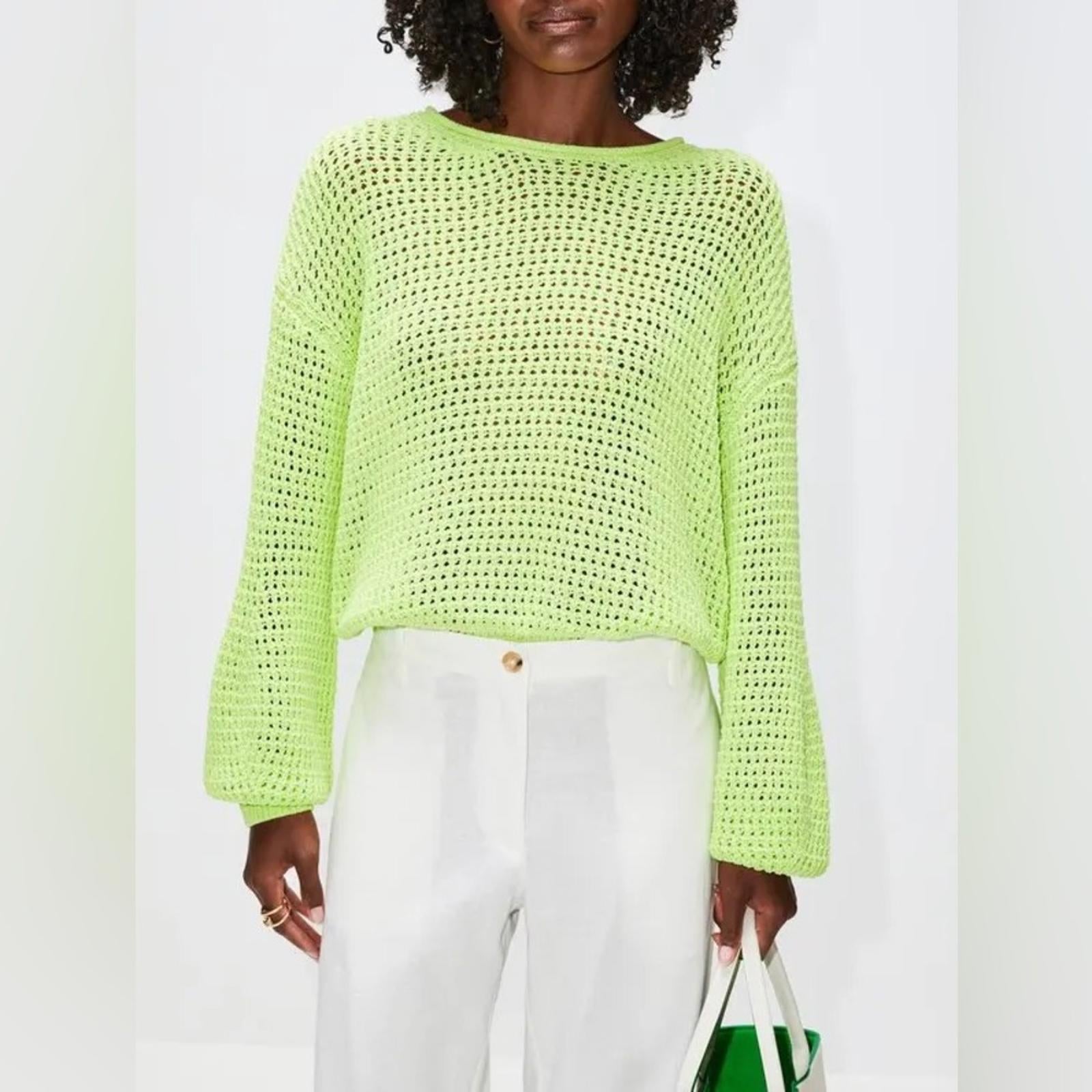 New A.L.C Loose Knit Sweater in Lime Green, Size XL New w/Tag Retail $350