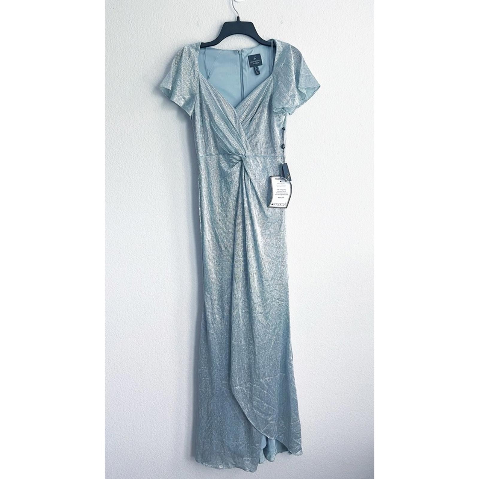 Adrianna Papell Twist Front Flutter Sleeve Formal Maxi Dress, NWT, Size 4