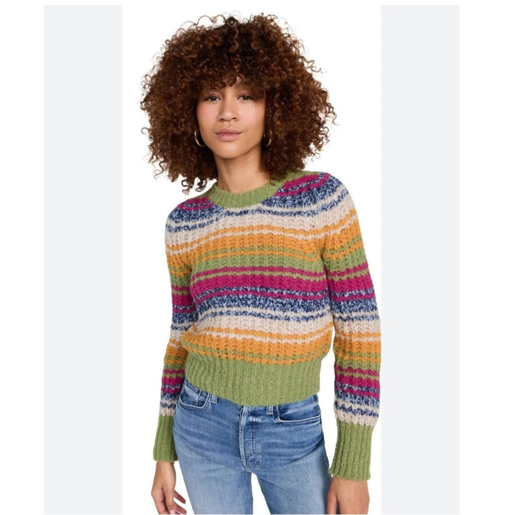 NEW MOTHER The Inset Puff Sleeve Jumper Sweater, Size L New w/Tag Retail $325