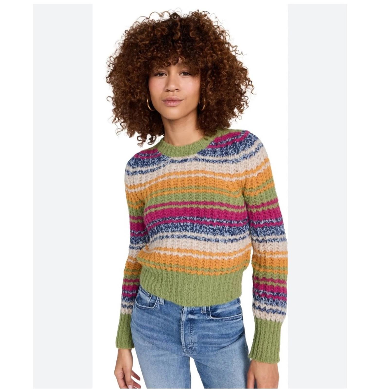 NEW MOTHER The Inset Puff Sleeve Jumper Sweater, Size L New w/Tag Retail $325