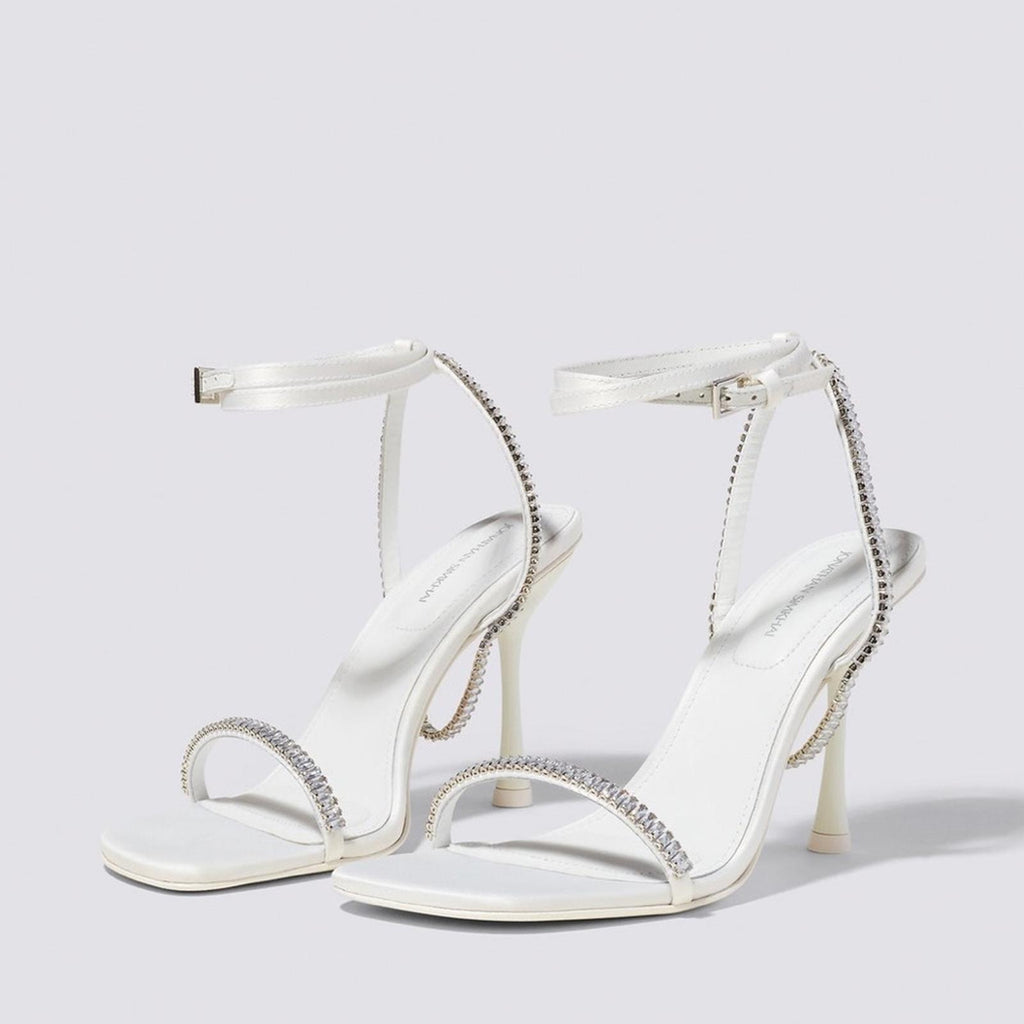 Jonathan Simkhai Luxon Crystal Harness Sandals White, Size EU41, NEW+DustBag