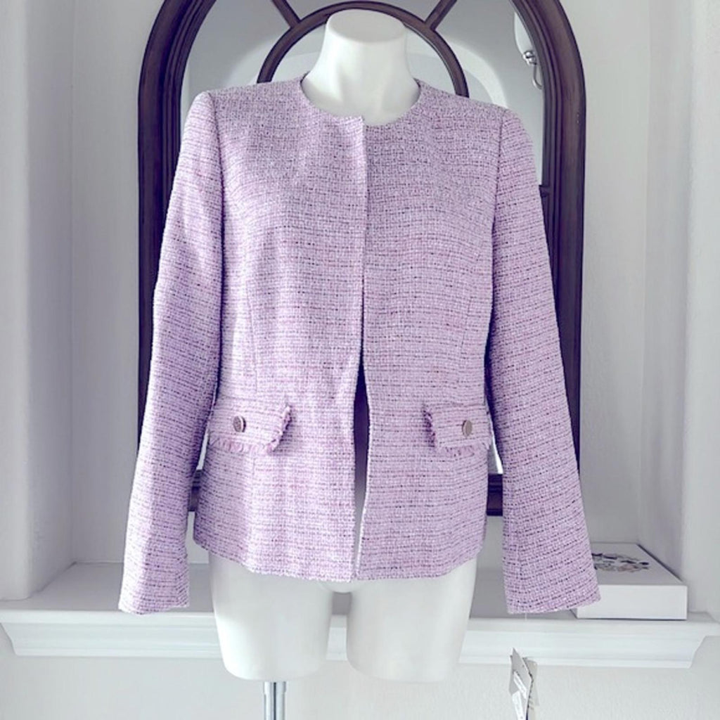 KASPER Barbara Jacket, Tweed in Lavender Mist, Size 10, New w/Tag