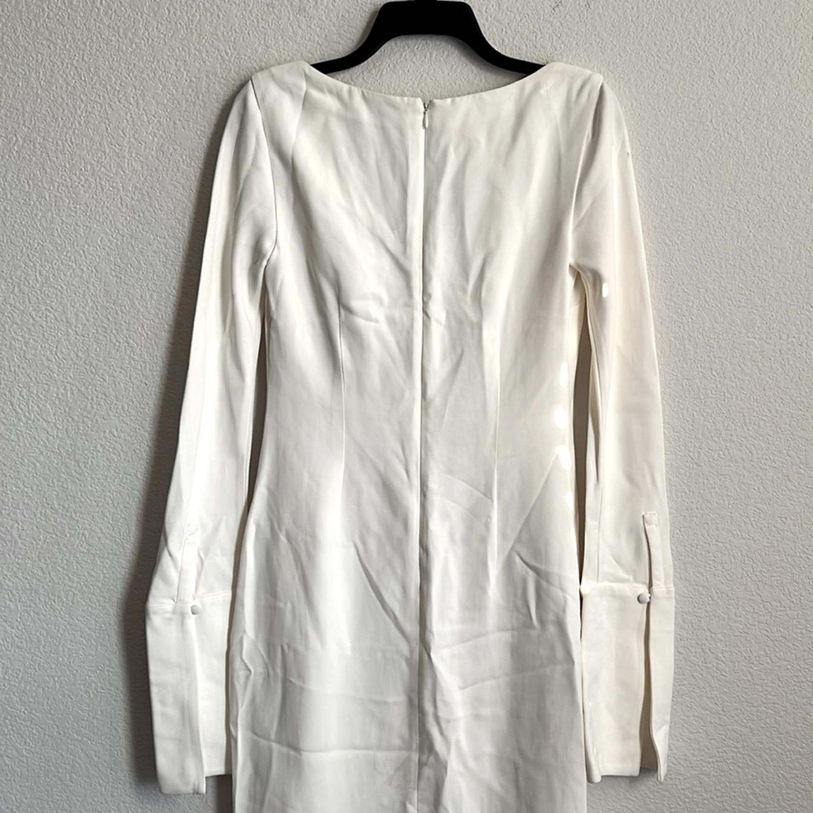 Et Ochs Gabriella Open Neck Gown Long Sleeve Dress in White, NWT, Size 4