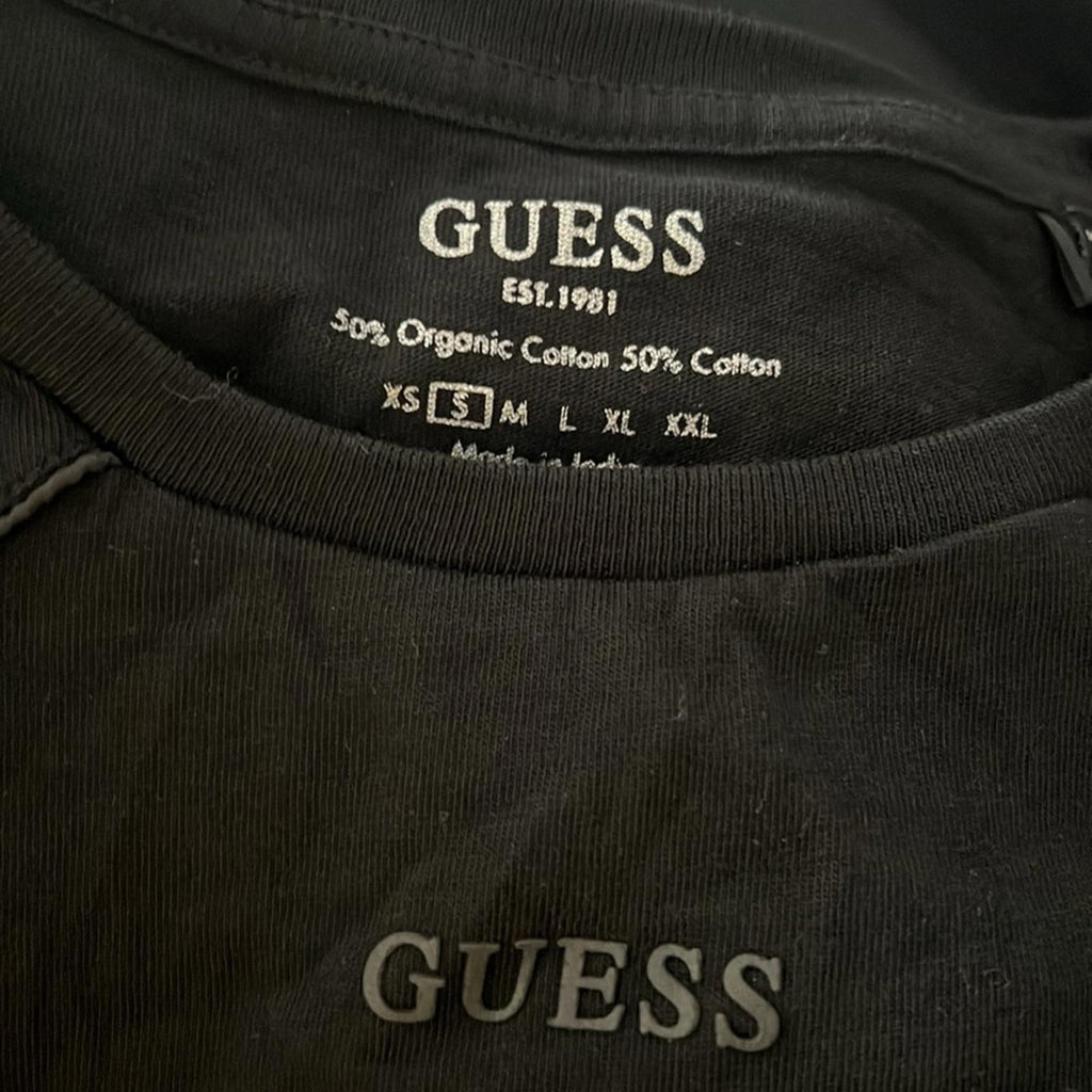 Guess Eco Katarina Embellished Crewneck Tee in Jet Black, New w/Tag $79