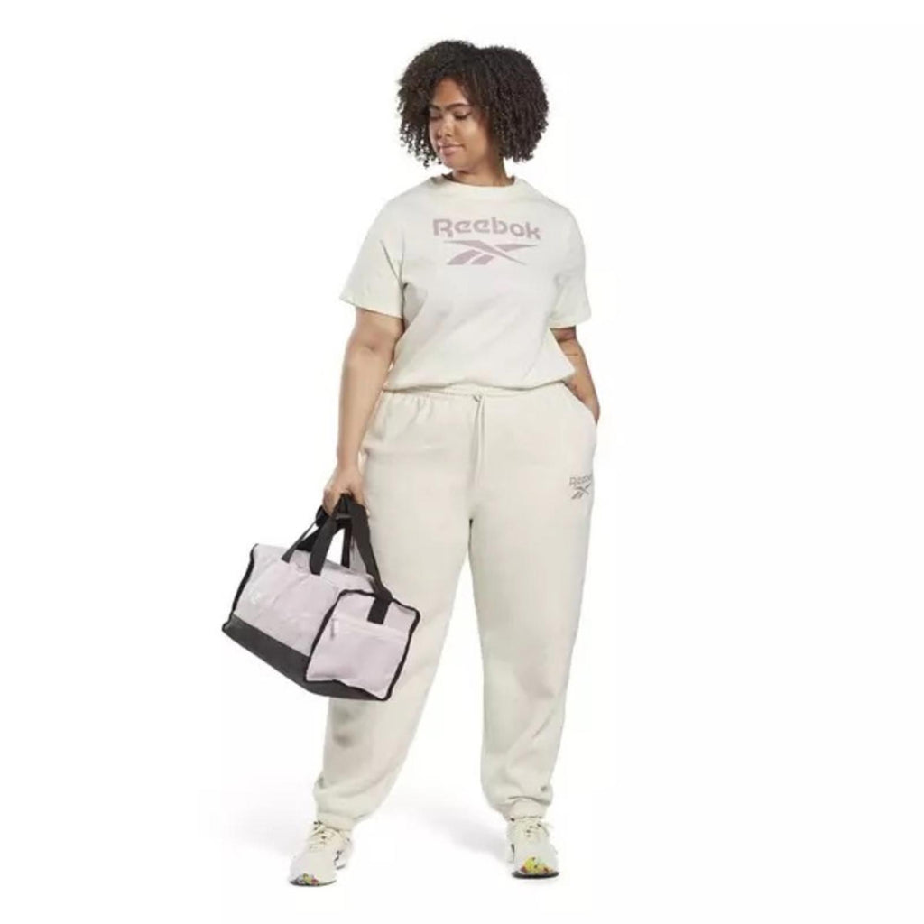 Reebok Identity Logo Fleece Joggers, White Heather Plus Size 1X, New w/Tag