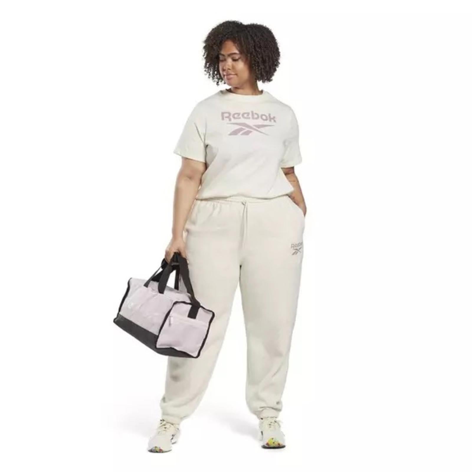 Reebok Identity Logo Fleece Joggers, White Heather Plus Size 1X, New w/Tag