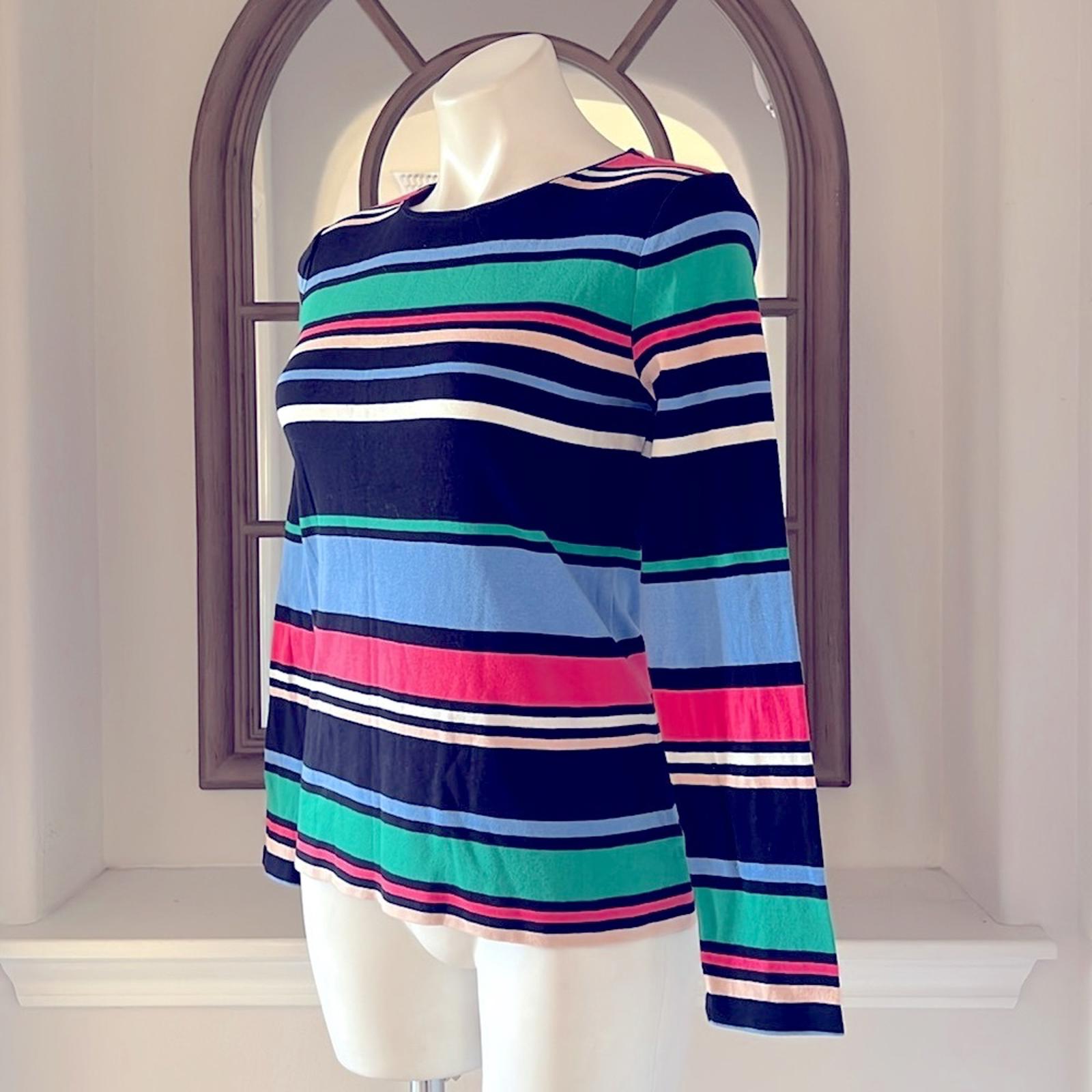 The Talbots Tee Block Striped Long Sleeve Crewneck Tee, Size S EXCELLENT!