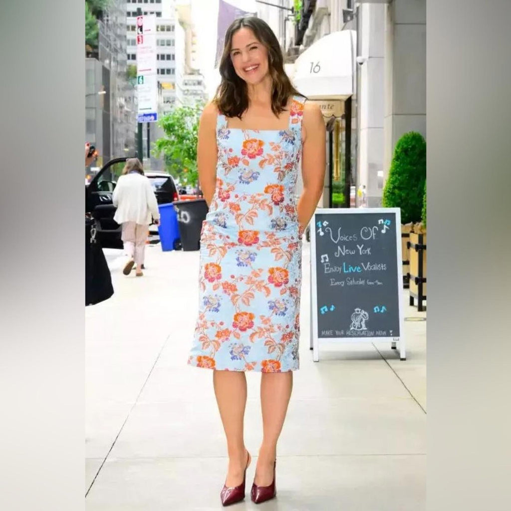 Etro Jacquard Floral Sheath Dress in Pale Blue Multi, Size 36, NEW $2300