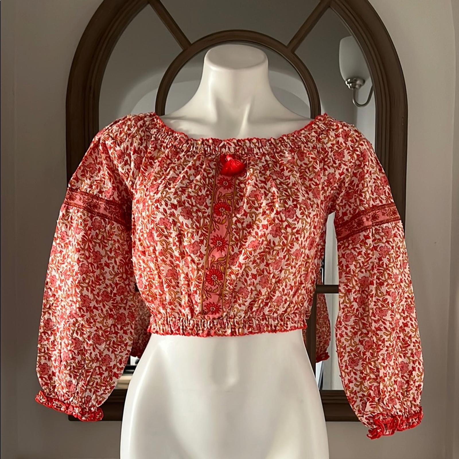 Poupette St. Barth Nana Off the Shoulder Top, Size XS NEW w/Tag $140