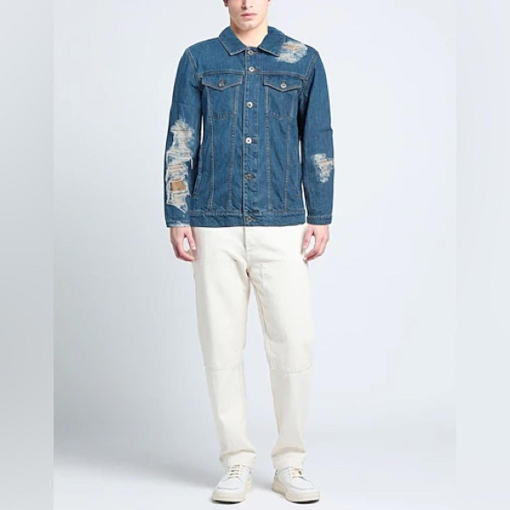 J.W. Anderson Distressed Denim Jacket in Light Blue, Size L New w/Tag 1,050