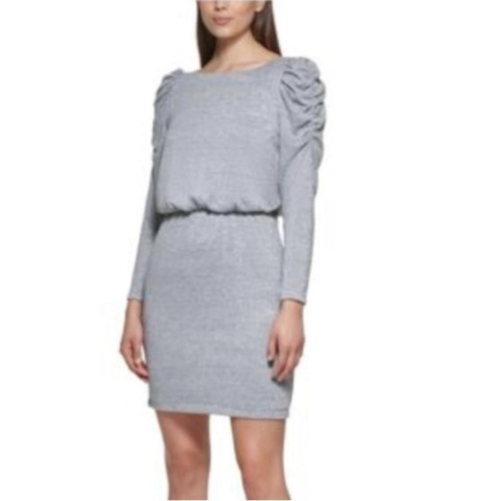 Jessica Howard Metallic Gathered Pouf Sleeve Blouson Dress, Size 16W, New w/Tag