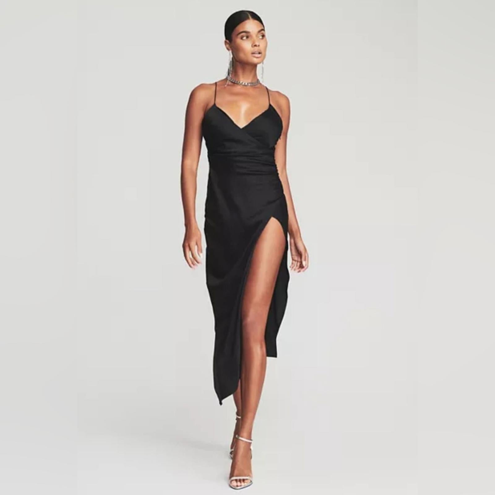 SER.O.YA Emma Sleeveless Silk Stretch Dress in Black, NWT, Size M