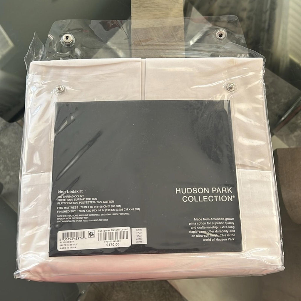 Hudson Park 680 Thread Count Sateen Bedskirt in Grey Size King, New w/Tag $170