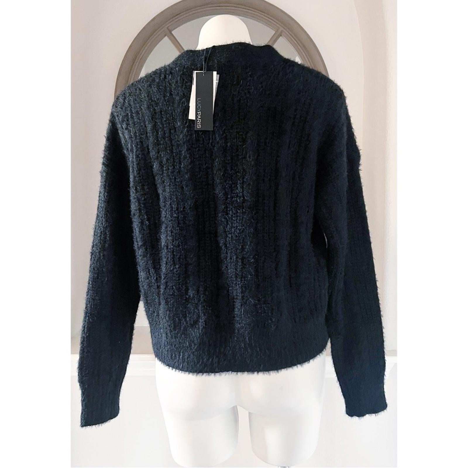 Lucy Paris Camden Cutout Cardigan in Black, Size S New w/Tag