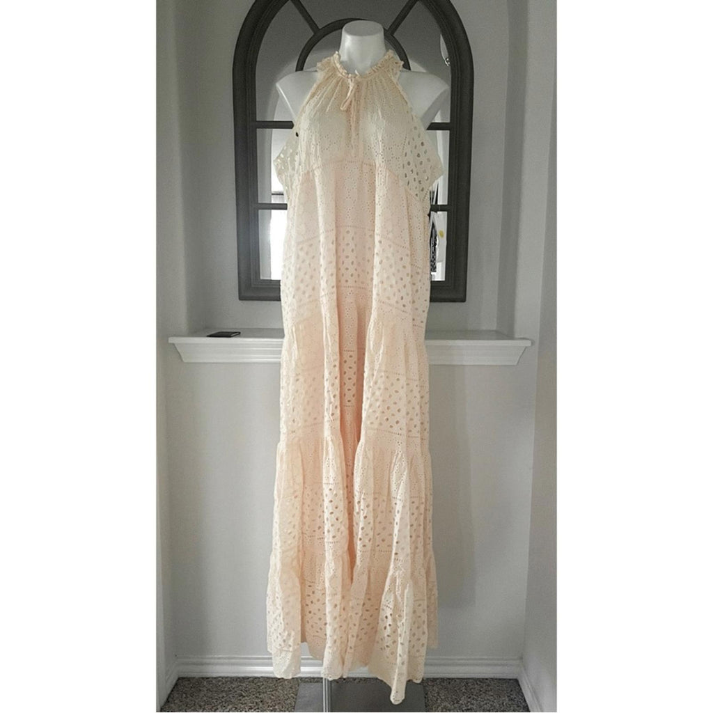 Charina Sarte Persephone Maxi Dress in Blush, Size L, New w/Tag