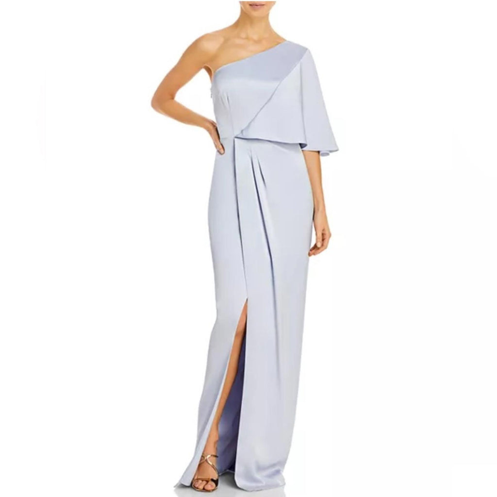 Aidan Mattox Draped One Shoulder Gown in Light Blue New w/Tag $365