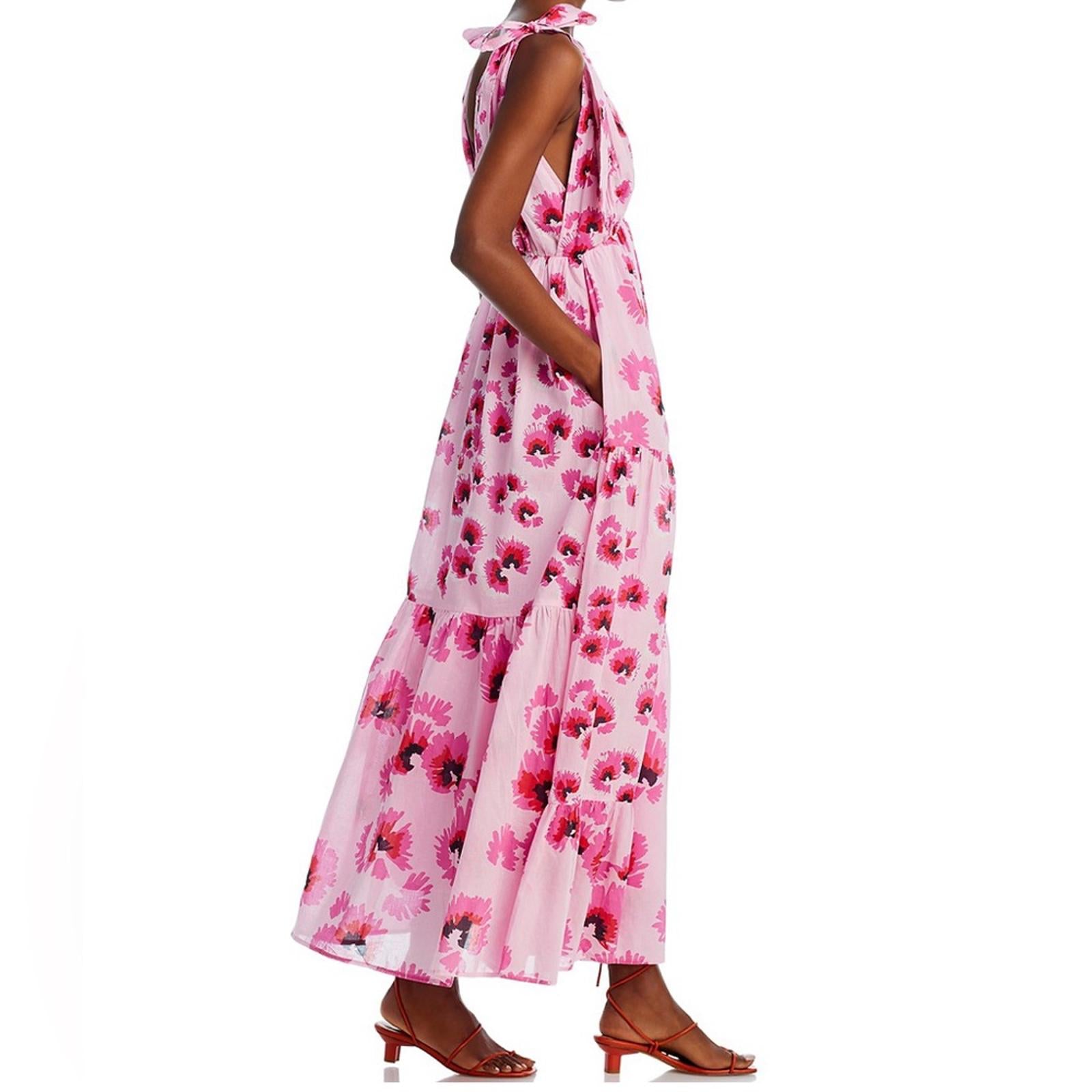 Banjanan Cosmos Maxi Dress, Floral Mix Cotton Voile New w/Tag