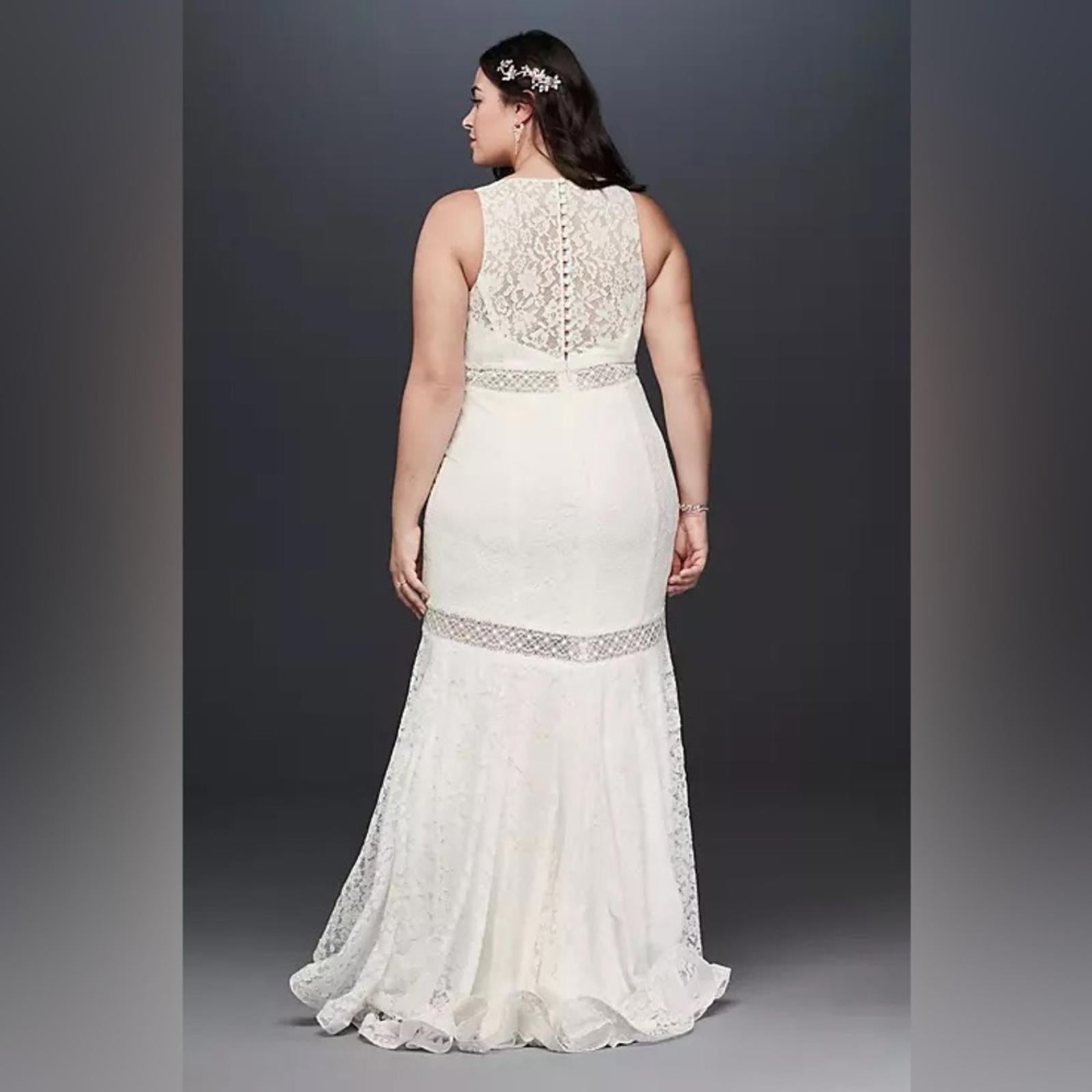 GALINA V-Neck Lace Illusion Wedding Dress, White, Size 20W Retail $599 SOLD OUT