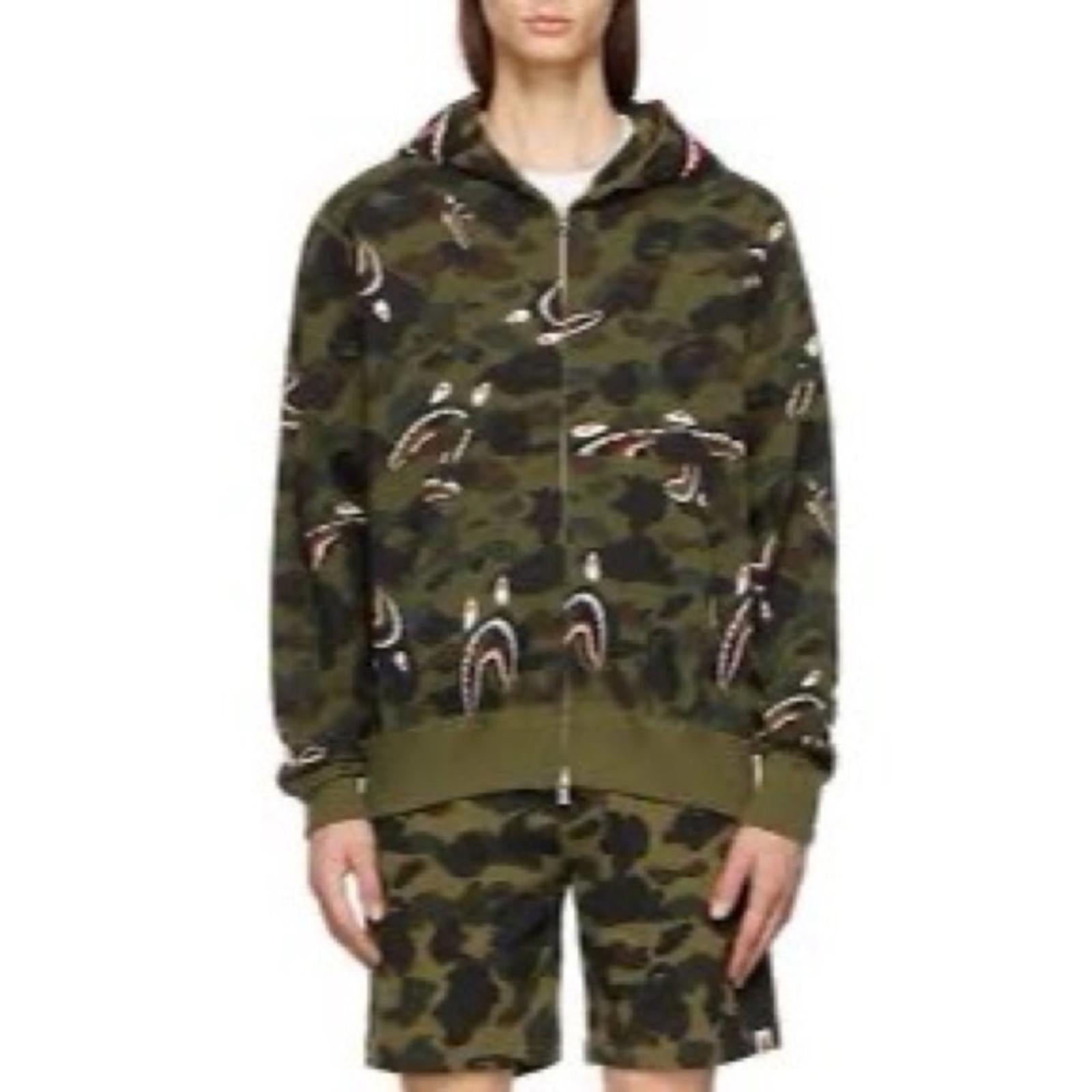 NEW 1st Camo Shark Relaxed Full Zip Hoodie, Size M NEW w/o Tag EXCELLENT!