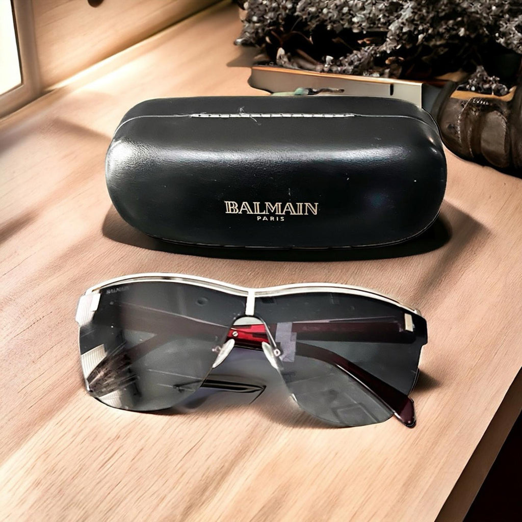 BALMAIN Sunglasses with Red Frames 70MM + Case New w/Tag