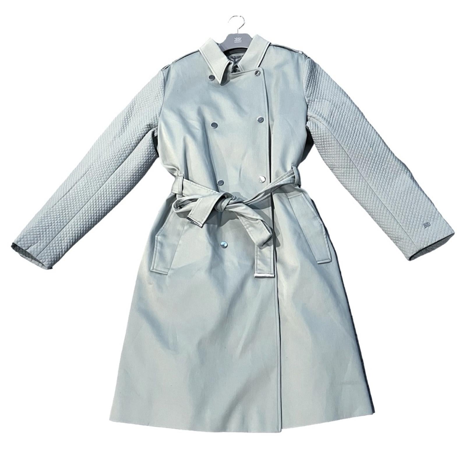 SOIA+KYO "Kya" Trench Coat w/Quilted Sleeves XL New w/Tag + Hanger Retail $445