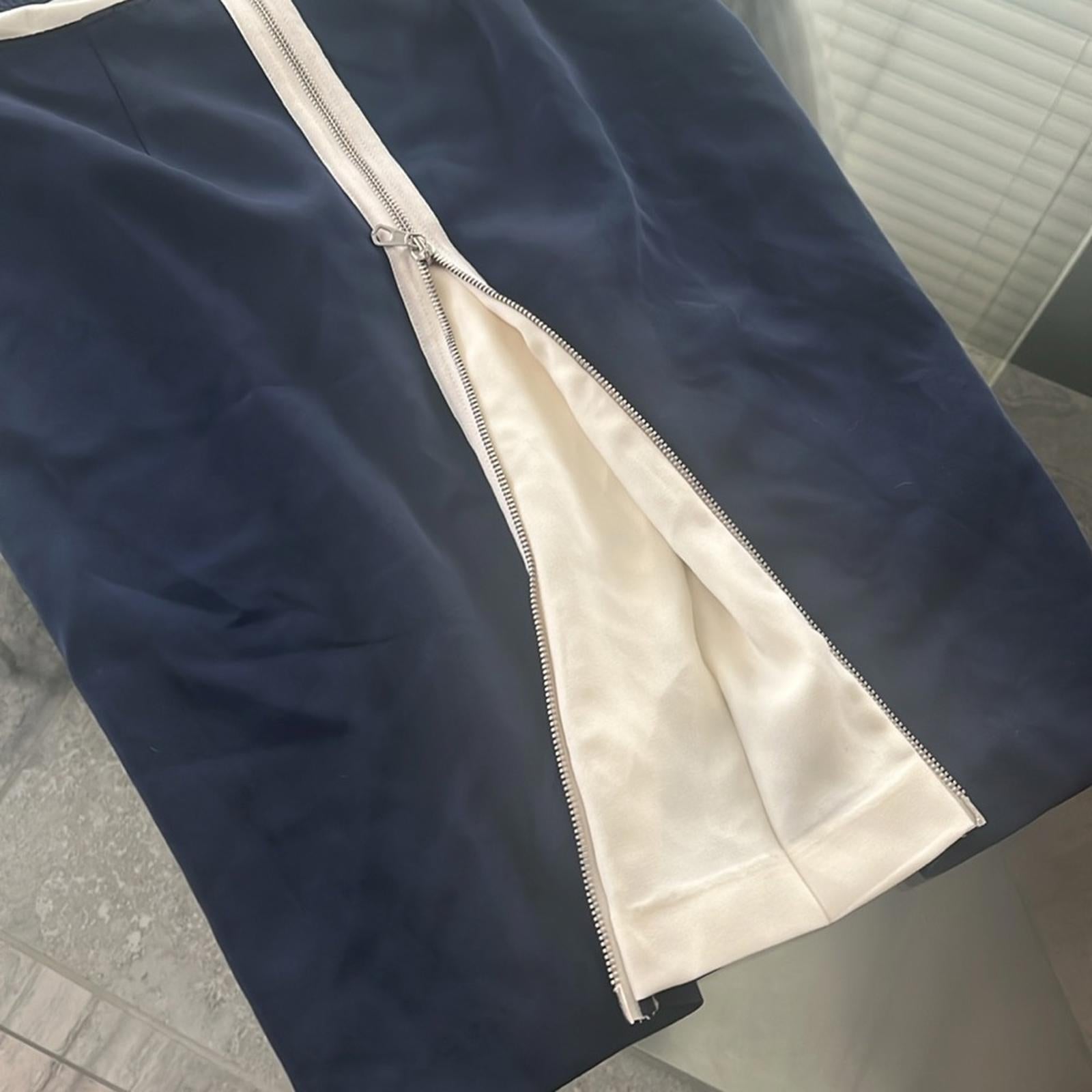 NWT Rag & Bone Midnight Scuba Skirt, Navy & Cream, Size 4 New w/Tag