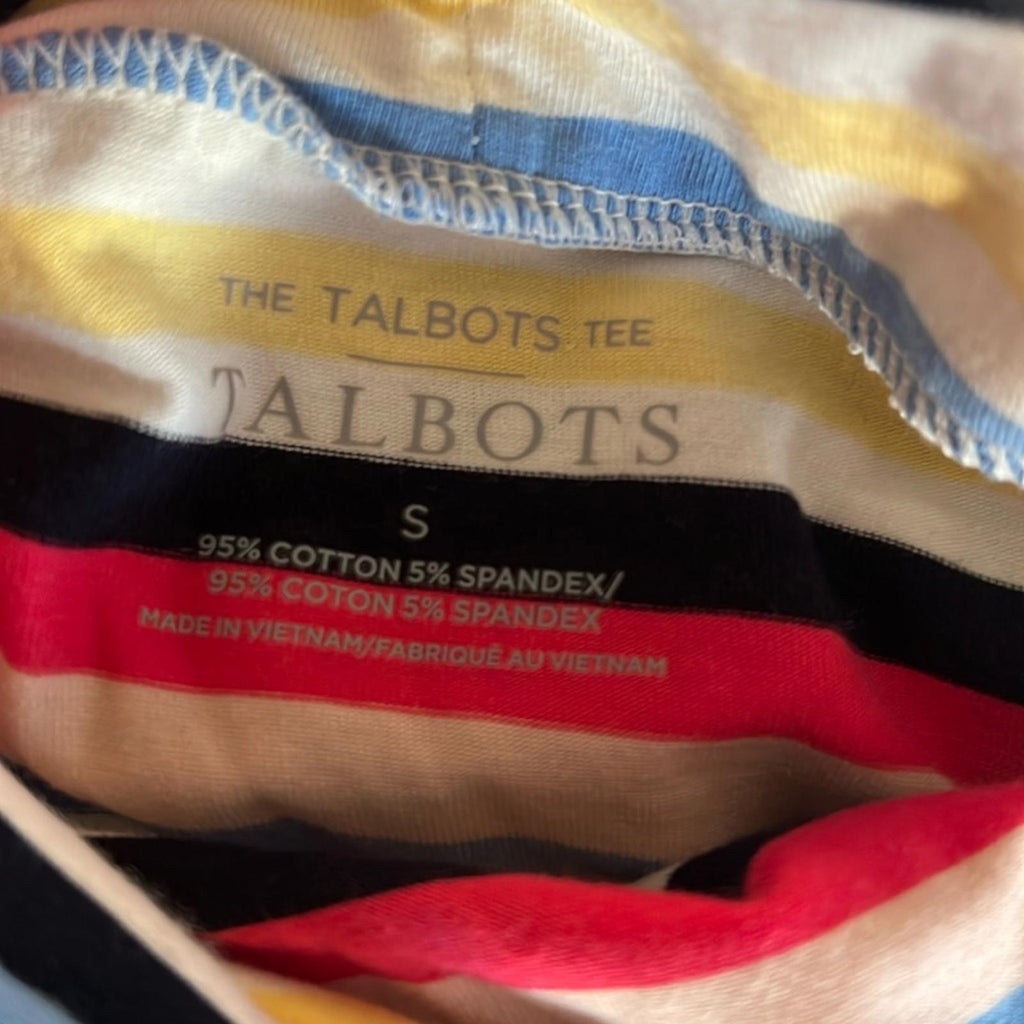 NEW Talbots Colorful Striped Turtleneck Tee, Size Small EXCELLENT!