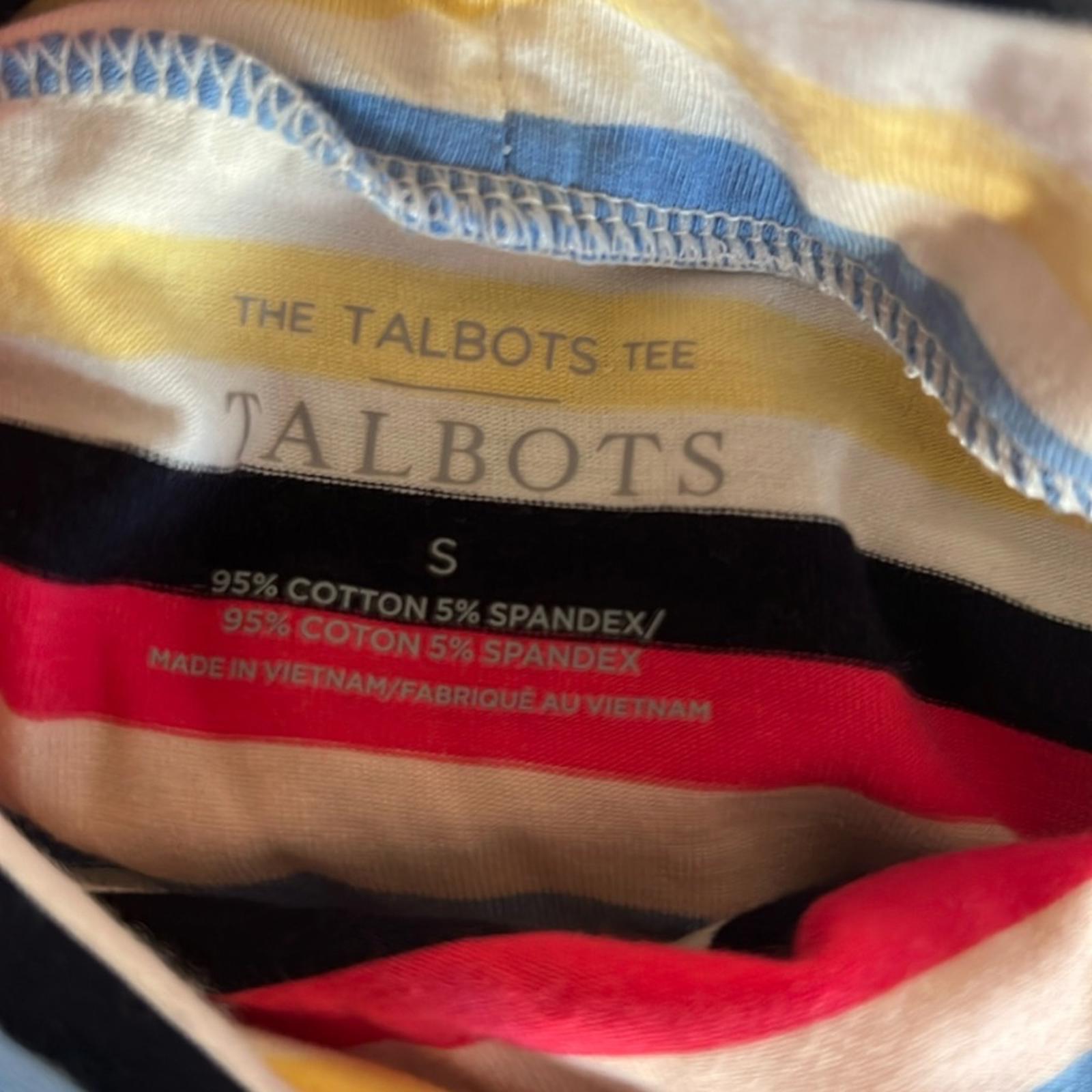 NEW Talbots Colorful Striped Turtleneck Tee, Size Small EXCELLENT!