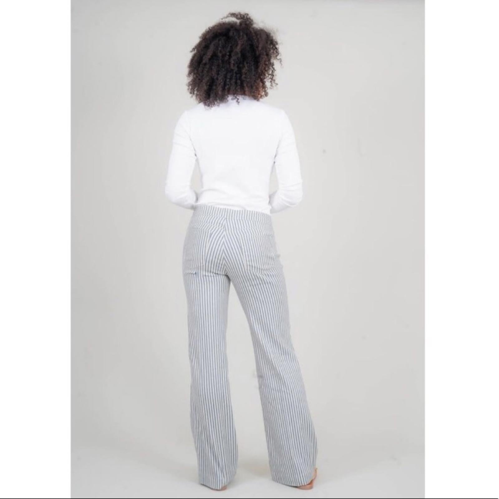 Anthropologie’s Level 99 Elliot Linen-Blend Lounge Pants Nautical Stripe Size 32
