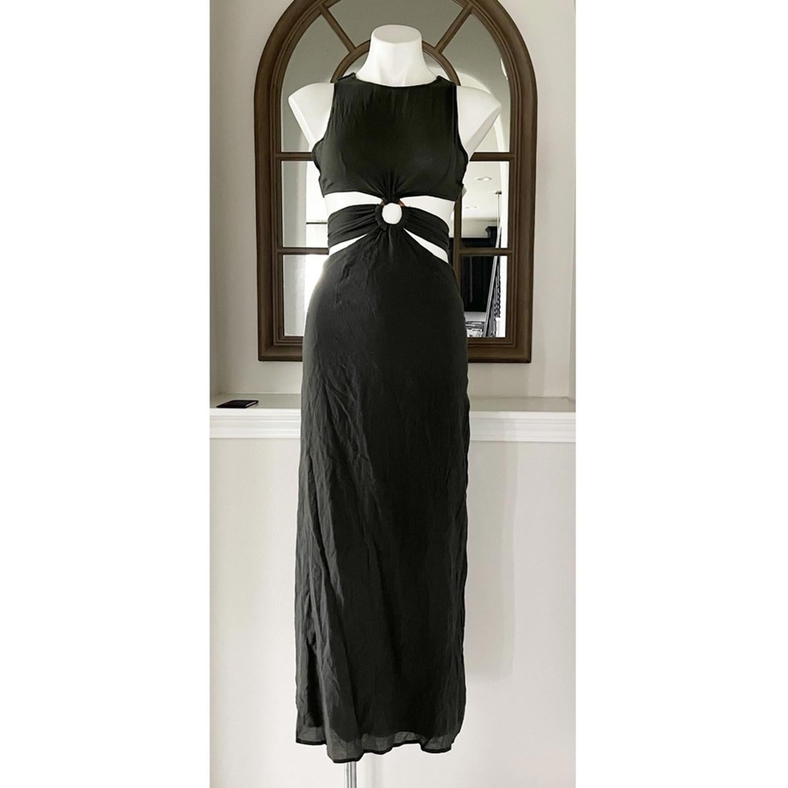 NWT Lush Cut-Out Maxi Dress, Moss Green, Size S New w/Tag