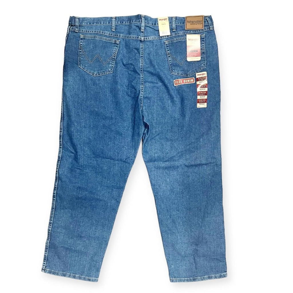 Wrangler Stretch Relaxed Fit Big & Tall Jeans, Stonewash Size 50 X 30 New w/Tag
