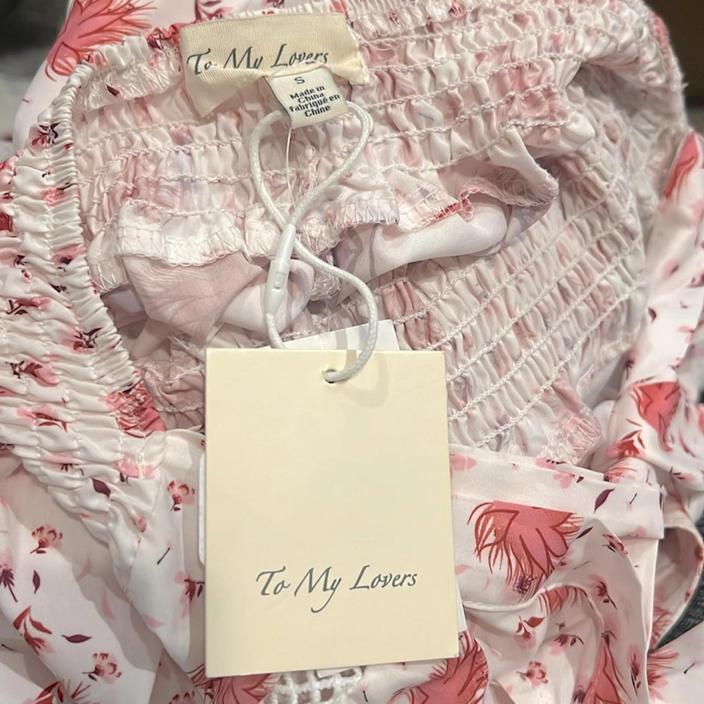 To My Lovers Sleeveless Backless Maxi Halter Dress in Pink, Size S NWT $210