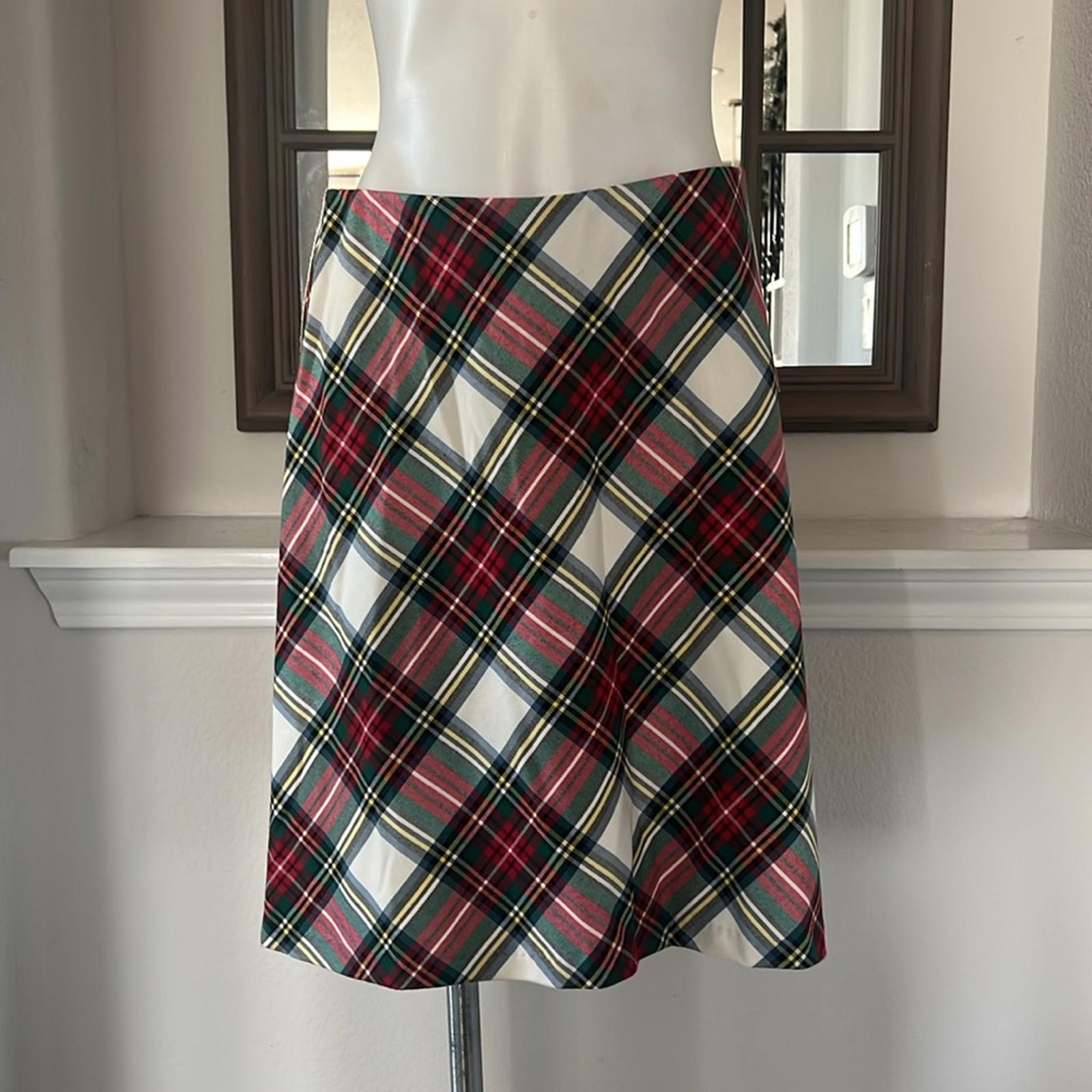 Karen Kane Bias Cut Plaid Pencil Skirt, Above Knee Size L New w/Tag Retail $118
