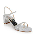 Badgley Mischka Ultima Strappy Block Heel Sandals in Silver, Size 11 New in Box