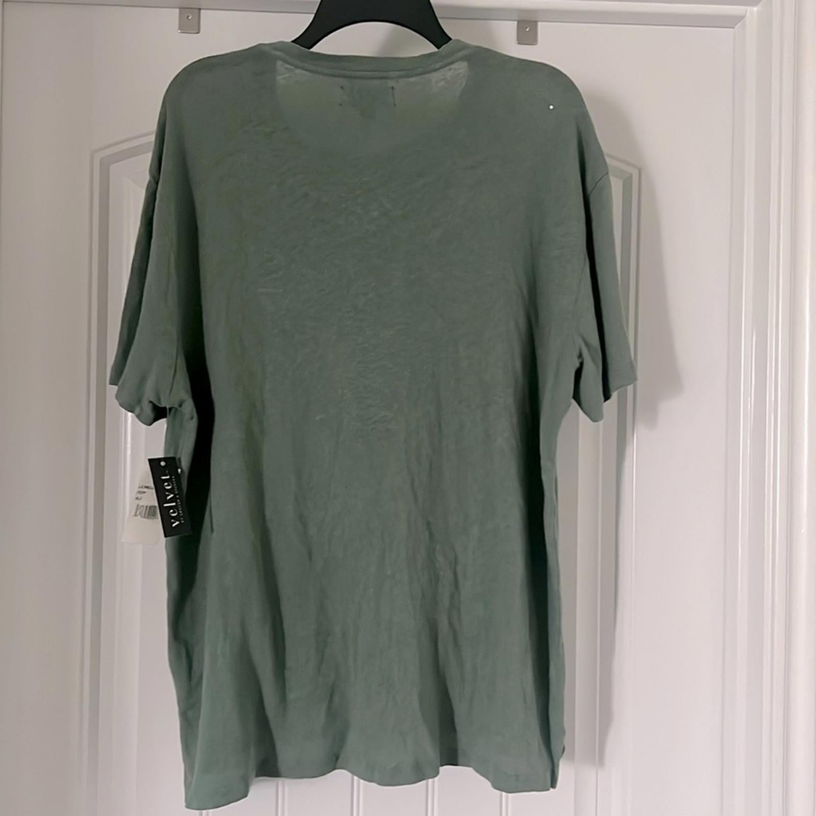 Velvet by Graham & Spencer Lionel Linen Blend Henley Shirt Green, NWT, Size XL