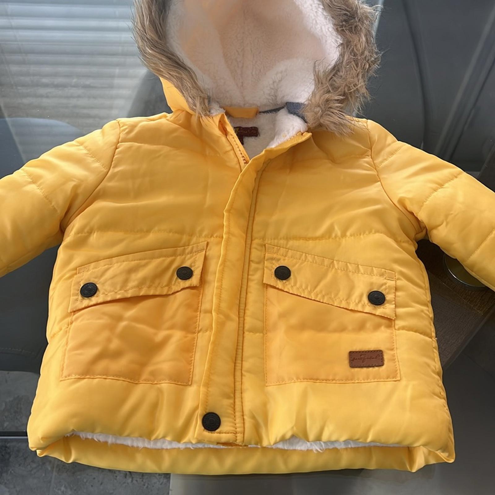 7 For All Mankind Kids Puffer Jacket in Yellow, Size 2T New w/Tag Retail $195