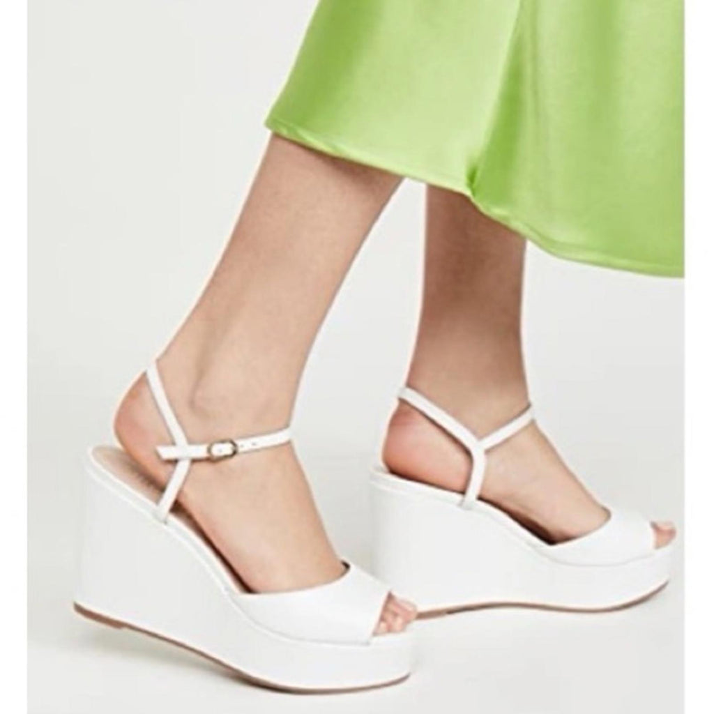 Stuart Weitzman Palmina Leather Ankle Strap Sandals White, Size 11 New +Dust Bag