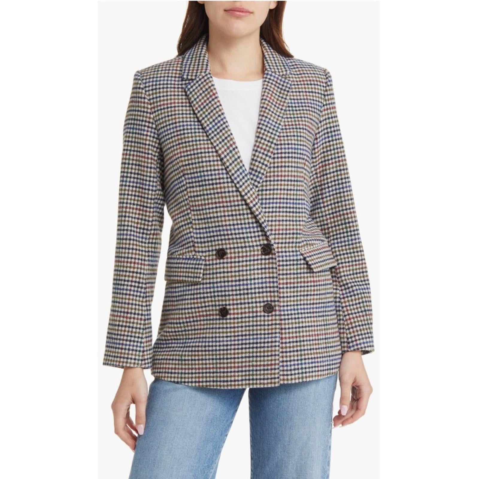 Rails Jac Double Breasted Blazer, Houndstooth Cardinal Pine Size M New w/Tag