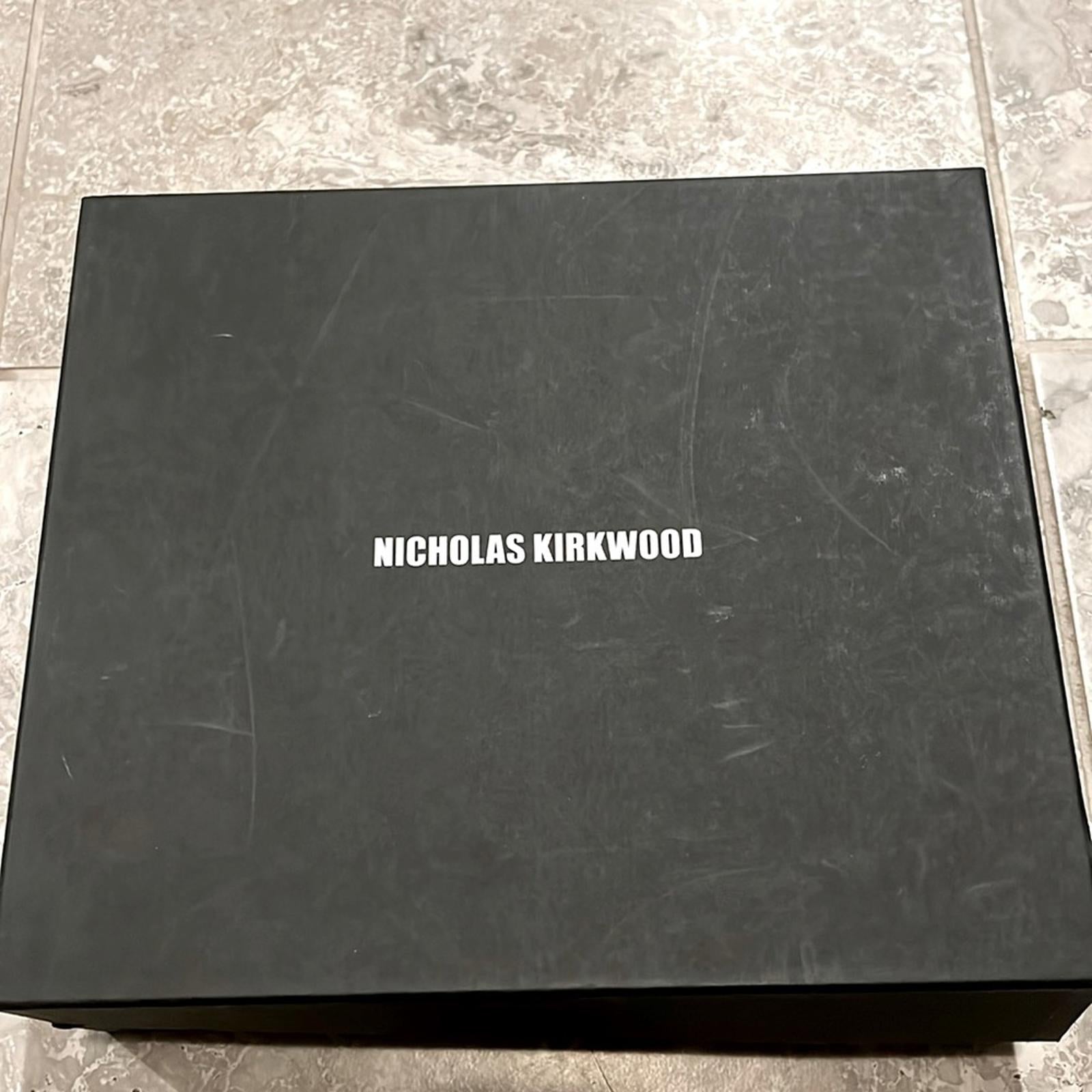 Nicholas Kirkwood Maeva Faux Pearl Stretch Booties in Black, Size 38.5 NEW $895
