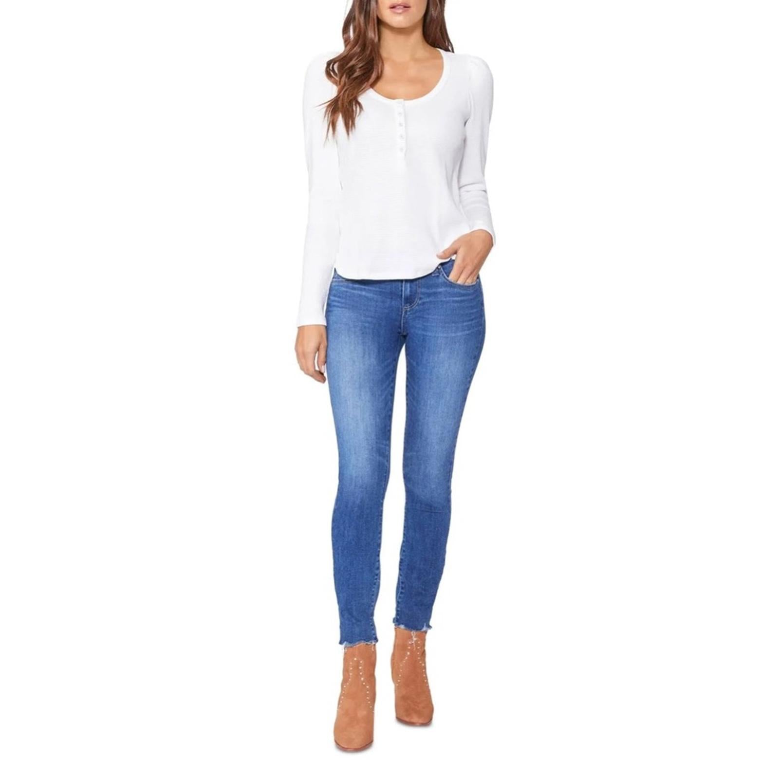Paige Daniella White Long Sleeve Top, Size XL NWT