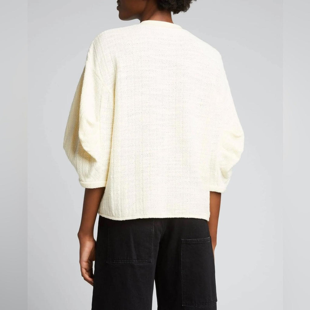 TIBI Handspun Knit Pleat Sleeve Top in Cream, Size 10 New w/Tag $395 - SOLD OUT!