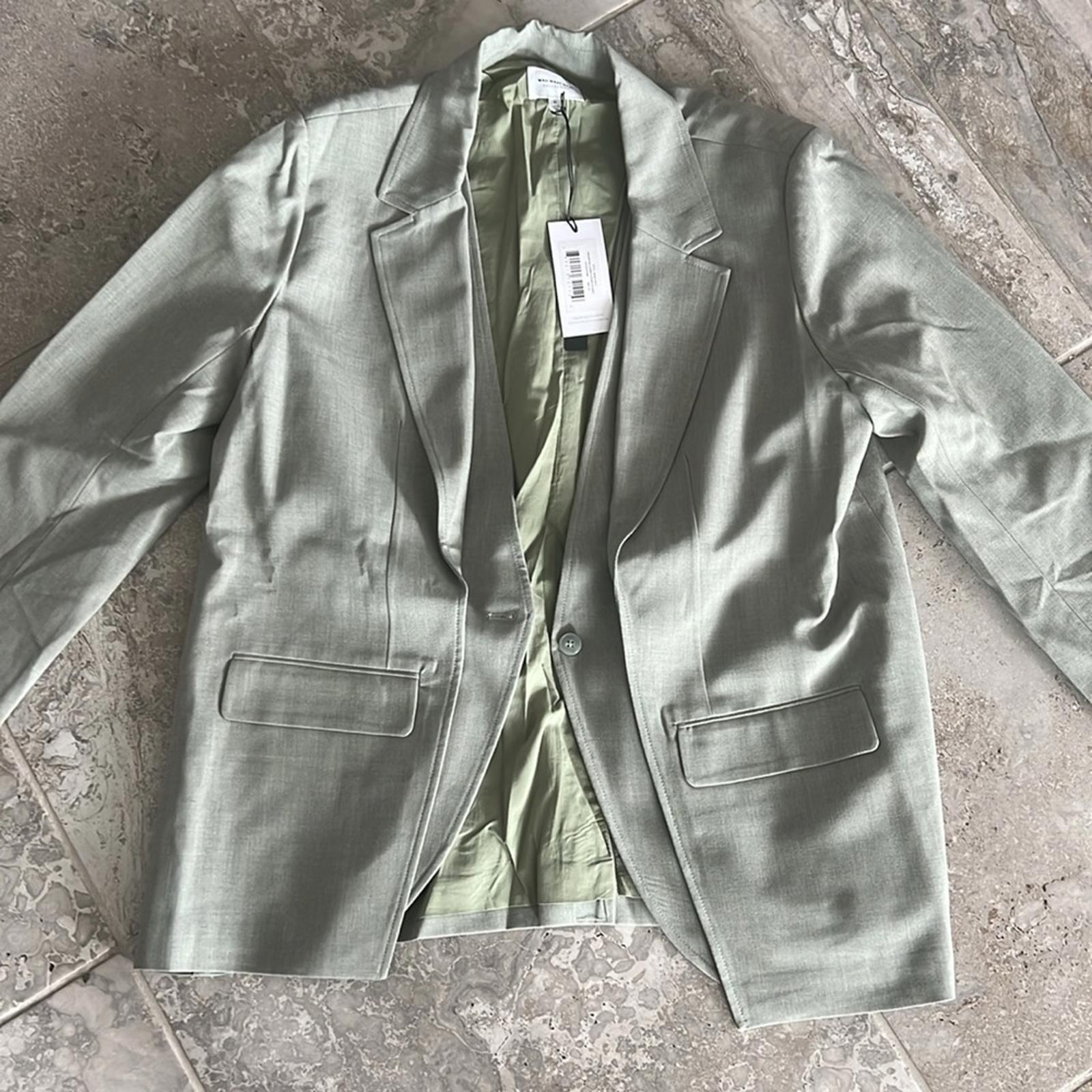 WhoWhatWear Audrey Layered Blazer in Stone Sage Green Size XL New w/Tag $228