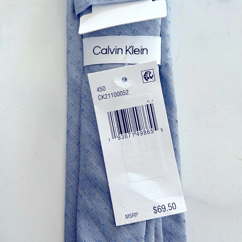 Calvin Klein Men’s Tonal Dot Neat Tie in Light Blue, New w/Tag