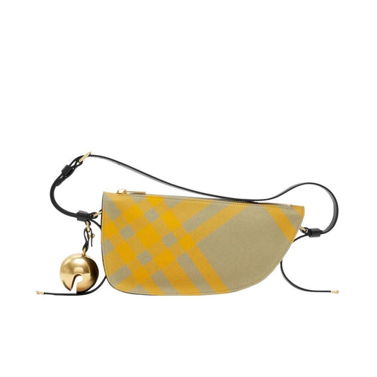 New BURBERRY Mini Shield Check Sling Shoulder Bag, Hunter Ip Check, New w/Tag