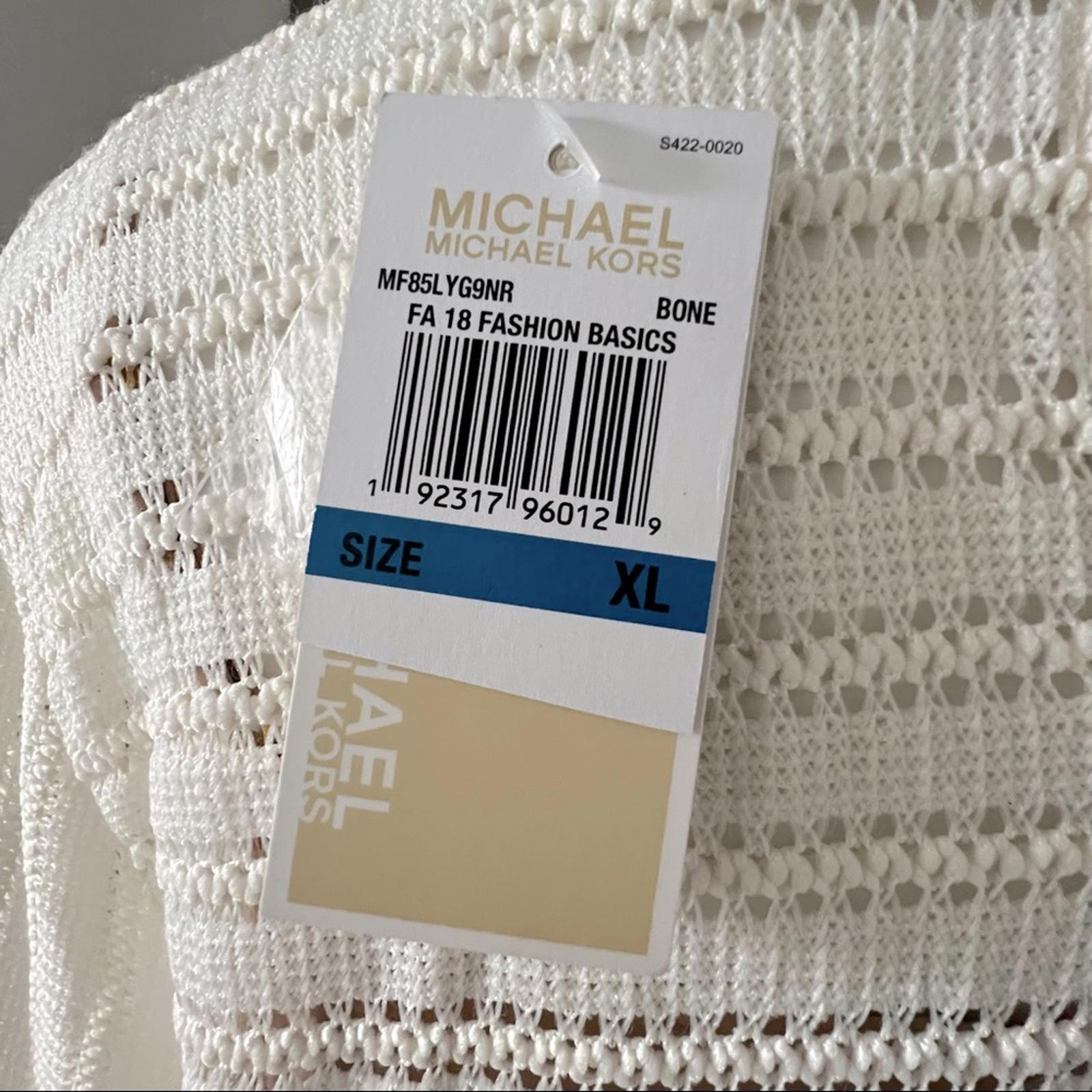 MK Long Sleeve Blouse in Bone/Cream, Size XL New w/Tag